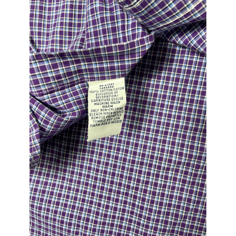 Ralph Lauren Shirt Mens Medium Purple Blue Plaid Button Down Classic Pony Logo - Picture 3 of 7